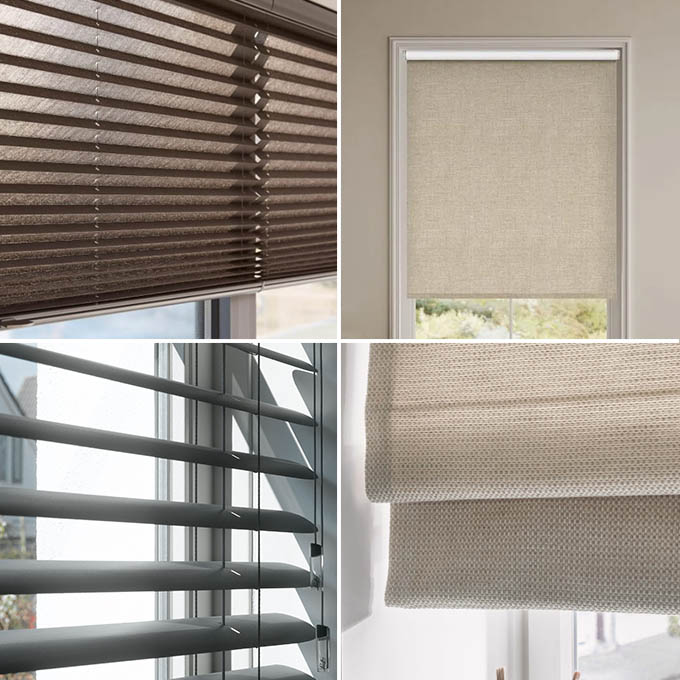 Verschillende raamdecoratie trendtapijt